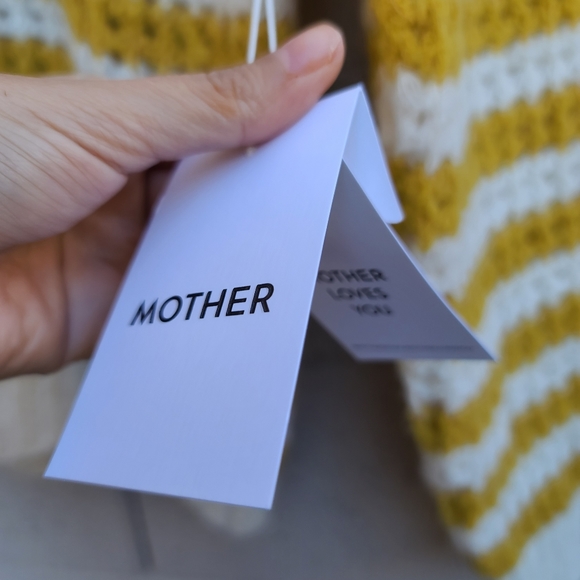 MOTHER | The Striped Alpaca-Blend Open Knit Sweater in Mostly Sunny NEW Sz Small - Picture 4 of 15